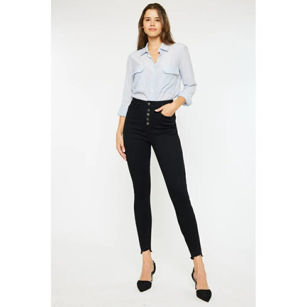 KanCan Greyson High Rise Super Skinny Jeans Black 7273BK 13/30
